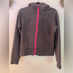 Lululemon Scuba Hoodie (charcoal w/ pink lining)